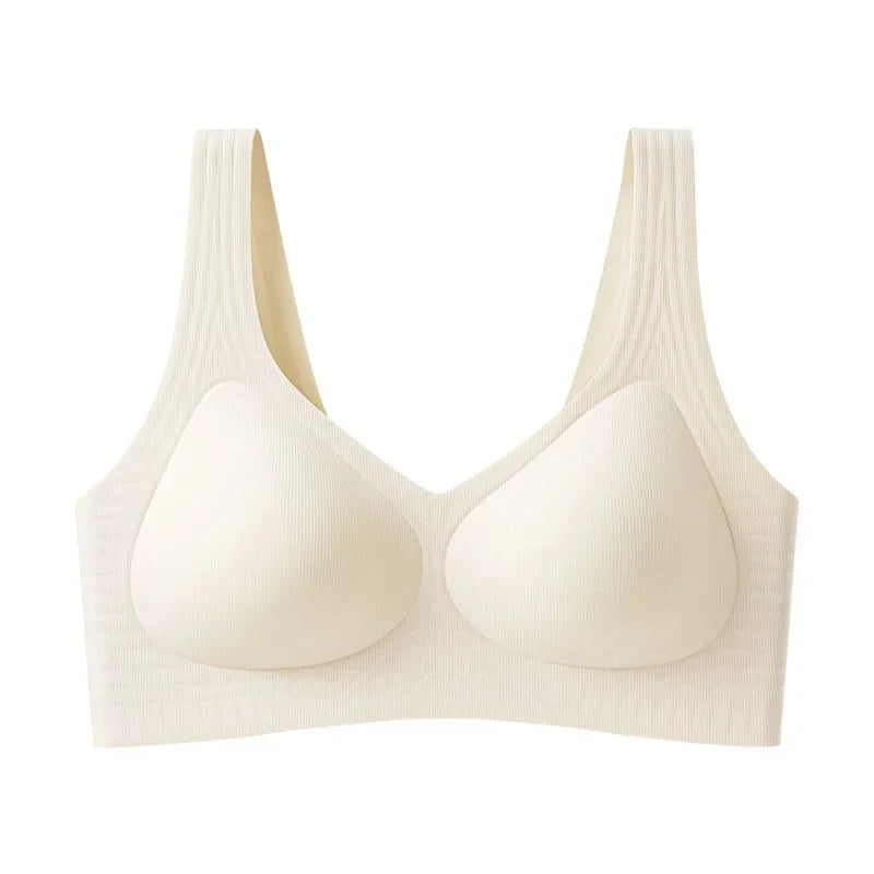 Wireless Full Cup Soft Support Bra Seamless Underwear for Women Fixed Cup Sports Vest Large Size Bra Intimate Apparel