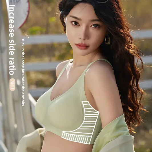 Wireless Full Cup Soft Support Bra Seamless Underwear for Women Fixed Cup Sports Vest Large Size Bra Intimate Apparel