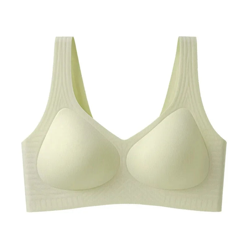 Wireless Full Cup Soft Support Bra Seamless Underwear for Women Fixed Cup Sports Vest Large Size Bra Intimate Apparel