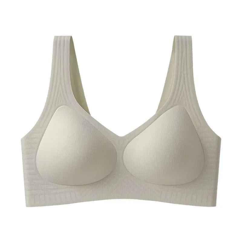 Wireless Full Cup Soft Support Bra Seamless Underwear for Women Fixed Cup Sports Vest Large Size Bra Intimate Apparel